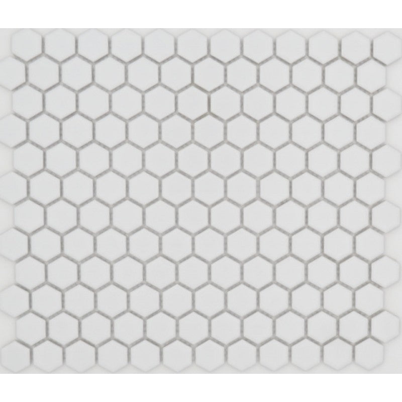 [MASO-WHITE-HEX-1X1M] Maso (White, 1x1 Hexagon, Matte)