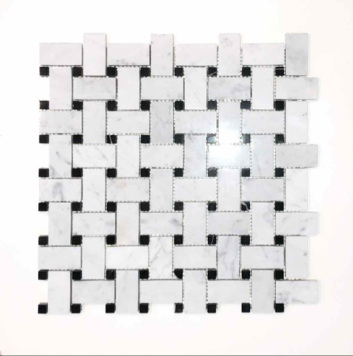 [ALI-CAR-BLK-DOT-BW] Blanco (Black & White, Polished, Braid)