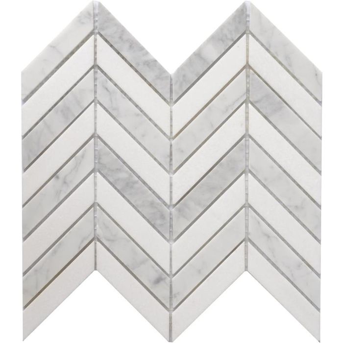 [ALI-CHEVRON-CAR-THAS] Carrara & Thassos (Chevron)